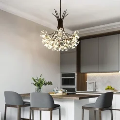 13Heard Modern Fireworks Chandelier G4 Lamp Cap Crystal Dandelion Art Chandelier Ceiling Lamp in Living Room Bedroom and Dining Room