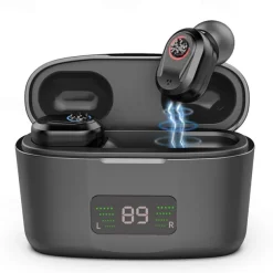 Hearing Aid With Led Charging Case Invisible Hearing Amplifiers Charging Hearing Aid Hearing Devices Hearing Loss Ompensation