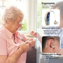 Hearing Aids Hearing Amplifiers for Seniors Rechargeable with Noise Cancelling-Hearing Aid Loss Amplifier Charging Case & Volume Control