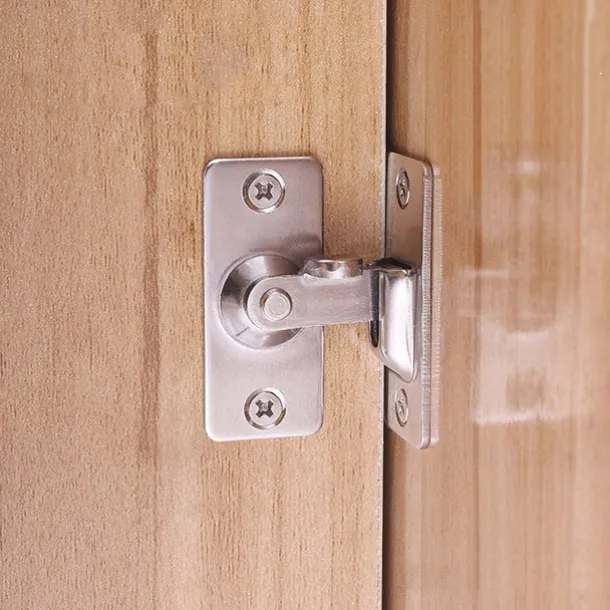 Heavy-Duty 304 Stainless Steel Door Lock Latch, 90 Degree Buckle flip Latch Right Angle Door Latch Lock Lever Latch Heavy Duty Safety Door Lock