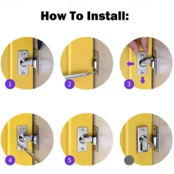 Heavy-Duty 304 Stainless Steel Door Lock Latch, 90 Degree Buckle flip Latch Right Angle Door Latch Lock Lever Latch Heavy Duty Safety Door Lock