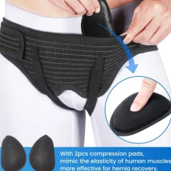 Hernia Belt for Men Women - Bilateral/Double Inguinal, Groin Hernia Support Truss Underwear Briefs, Pain Relief Recovery Adjustable Strap with 2 Removable Medical Compression Pads