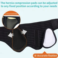 Hernia Belts for Men Adjustable Inguinal Hernia Support Belt for Men Women with 4 Compression Pad Hernia Support Truss for Inguinal or Sports Hernia
