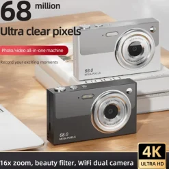 High definition anti shake 6800W true 4K high-definition digital student camera 16x zoom camera and video recorder