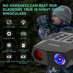 High Definition Infrared Night Vision Scope with 2K Photo & 1080P Video 2.5 TFT Screen 300m Full Dark Vision Battery/USB Dual Power for Outdoor Hunting