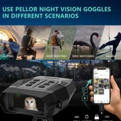 High Definition Infrared Night Vision Scope with 2K Photo & 1080P Video 2.5 TFT Screen 300m Full Dark Vision Battery/USB Dual Power for Outdoor Hunting