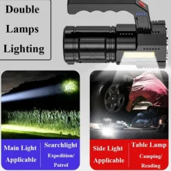 High Power Four-cell LED Flashlight USB Rechargeable Powerful LED Flashlight Camping Super Bright Flashlight Cycling Light