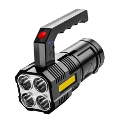 High Power Four-cell LED Flashlight USB Rechargeable Powerful LED Flashlight Camping Super Bright Flashlight Cycling Light