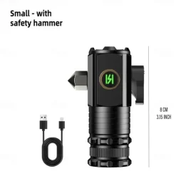 High Power Led Mini Flashlight, Strong Magnetic Tail LED Torch with 3 LED and Self-defense Lamp 5 Lighting Modes Bright Suitable for Outdoor Hiking Lights