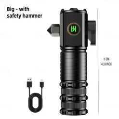 High Power Led Mini Flashlight, Strong Magnetic Tail LED Torch with 3 LED and Self-defense Lamp 5 Lighting Modes Bright Suitable for Outdoor Hiking Lights