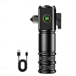 High Power Led Mini Flashlight, Strong Magnetic Tail LED Torch with 3 LED and Self-defense Lamp 5 Lighting Modes Bright Suitable for Outdoor Hiking Lights