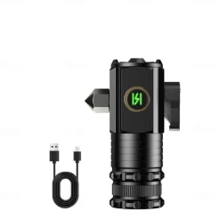 High Power Led Mini Flashlight, Strong Magnetic Tail LED Torch with 3 LED and Self-defense Lamp 5 Lighting Modes Bright Suitable for Outdoor Hiking Lights