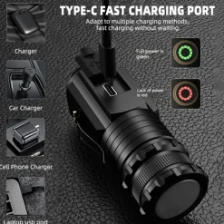 High Power Led Mini Flashlight, Strong Magnetic Tail LED Torch with 3 LED and Self-defense Lamp 5 Lighting Modes Bright Suitable for Outdoor Hiking Lights