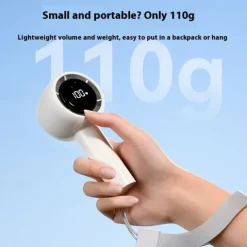 High Power Portable Handheld Fan – LED Display USB Rechargeable Mini Cooling Fan with 5 Speeds and Long Battery Life