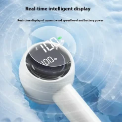High Power Portable Handheld Fan – LED Display USB Rechargeable Mini Cooling Fan with 5 Speeds and Long Battery Life