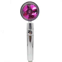 High Pressure Shower Head Water Saving Hand-held Spray Nozzle Turbocharged Shower Head With Small Fan Bathroom Supplies
