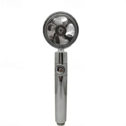 High Pressure Shower Head Water Saving Hand-held Spray Nozzle Turbocharged Shower Head With Small Fan Bathroom Supplies