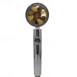 High Pressure Shower Head Water Saving Hand-held Spray Nozzle Turbocharged Shower Head With Small Fan Bathroom Supplies
