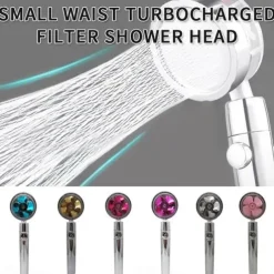 High Pressure Shower Head Water Saving Hand-held Spray Nozzle Turbocharged Shower Head With Small Fan Bathroom Supplies