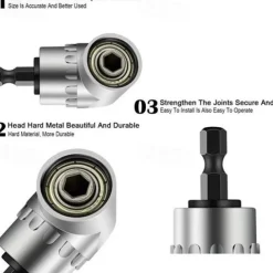 High Quality 105 Degrees 1/4" Extension Hex Drill Bit Adjustable Hex Bit Angle Driver Screwdriver Socket Holder Adaptor Tools