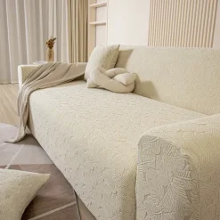 High Quality Small Leaf Sofa Cover Soft and Durable Fabric with Elegant Leaf Pattern Perfect for Living Room Decor Comfortable and Protective Slipcover Easy to Install and Machine Washable