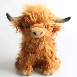 Highland Cow Brown Stuffed Animal Soft Toy Gift for Kids Naturli Eco-Friendly Plush 9.8 Inches