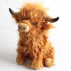 Highland Cow Brown Stuffed Animal Soft Toy Gift for Kids Naturli Eco-Friendly Plush 9.8 Inches