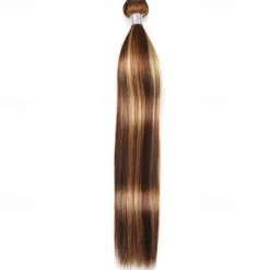 Highlight Human Hair P4/27 Hair Straight 1 Bundles 10-30 Inch Hair Extension Human Hair