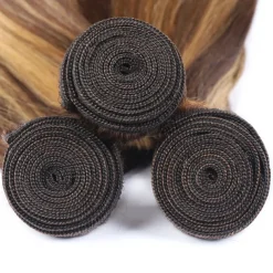 Highlight Human Hair P4/27 Hair Straight 1 Bundles 10-30 Inch Hair Extension Human Hair