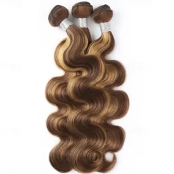 Highlight Piano Human Hair P4/27 Hair Body Wave 1 Bundles 10-30 Inch Hair Extension Human Hair