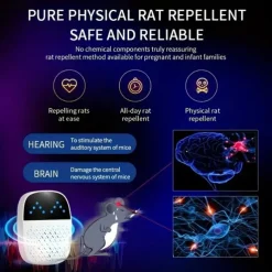 High-Power Acoustic Pulse Ultrasonic Mouse & Mosquito Repeller – Indoor Insect Deterrent Device for Home Protection