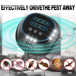 High-Power Ultrasonic Mouse & Insect Repeller – Timing Function with Four-Speed Adjustment and Four-Sided Flashlight