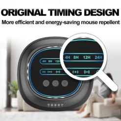 High-Power Ultrasonic Mouse & Insect Repeller – Timing Function with Four-Speed Adjustment and Four-Sided Flashlight