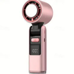 High-Speed USB Rechargeable Handheld Fan – Folding Mini Turbo Fan with Ice Pack for Outdoor Travel