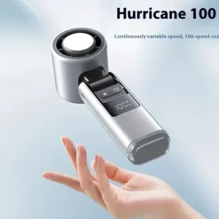 High-Speed USB Rechargeable Handheld Fan – Folding Mini Turbo Fan with Ice Pack for Outdoor Travel