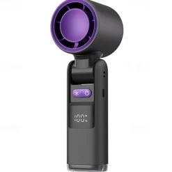 High-Speed USB Rechargeable Handheld Fan – Folding Mini Turbo Fan with Ice Pack for Outdoor Travel