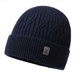 Hiking Hat Balaclava Skull Cap Beanie Thermal Warm Fleece Lining Soft Winter Men's Fishing Activity