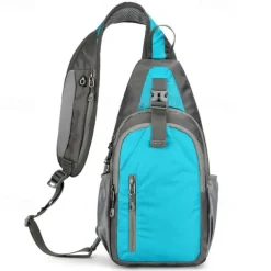 Hiking Sling Backpack Zipper Multi Pocket Rain Waterproof Anatomic Design Wearable Durable Outdoor Hiking Camping Military Nylon Black Army Green Blue