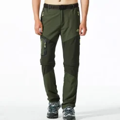 hiking stretch pants mens convertible quick dry lightweight zip off outdoor travel safari pants #818-khaki-40