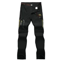 hiking stretch pants mens convertible quick dry lightweight zip off outdoor travel safari pants #818-khaki-40