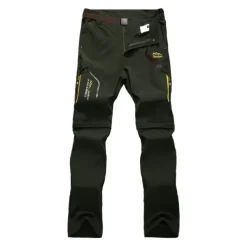 hiking stretch pants mens convertible quick dry lightweight zip off outdoor travel safari pants #818-khaki-40