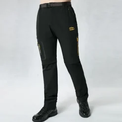 hiking stretch pants mens convertible quick dry lightweight zip off outdoor travel safari pants #818-khaki-40