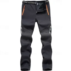 hiking trousers mens softshell fleece warm windproof walking trousers outdoor trousers ski trousers for climbing, trekking, outdoor sport (uk m/tag xl, grey)