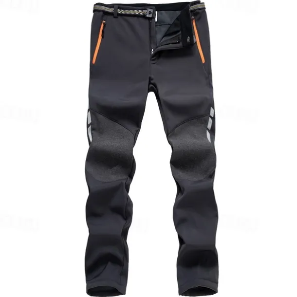 hiking trousers mens softshell fleece warm windproof walking trousers outdoor trousers ski trousers for climbing, trekking, outdoor sport (uk m/tag xl, grey)