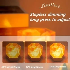 Himalayan Salt Lamp Natural Crystal Salt Rock Lamp for Warm Peaceful and Romantic Night Light Modern Healthy Decorative Indoor Home Lighting