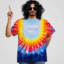 Hippie T-shirt Tie-Dye Tee 3D Tie Dye Print Retro Vintage 1980s 1970s For Men's Adults' Masquerade 3D Print Casual Daily