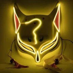 Holloween Mask Led Fox Mask Plastic Led Light Up Masks Cosplay Mask Headwear Halloween Mask Party