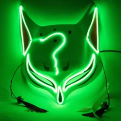 Holloween Mask Led Fox Mask Plastic Led Light Up Masks Cosplay Mask Headwear Halloween Mask Party