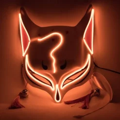 Holloween Mask Led Fox Mask Plastic Led Light Up Masks Cosplay Mask Headwear Halloween Mask Party
