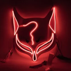 Holloween Mask Led Fox Mask Plastic Led Light Up Masks Cosplay Mask Headwear Halloween Mask Party
